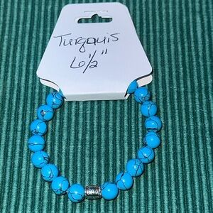 Gorgeous Turquoise and Silver Spacer Bead Stretch Bracelet